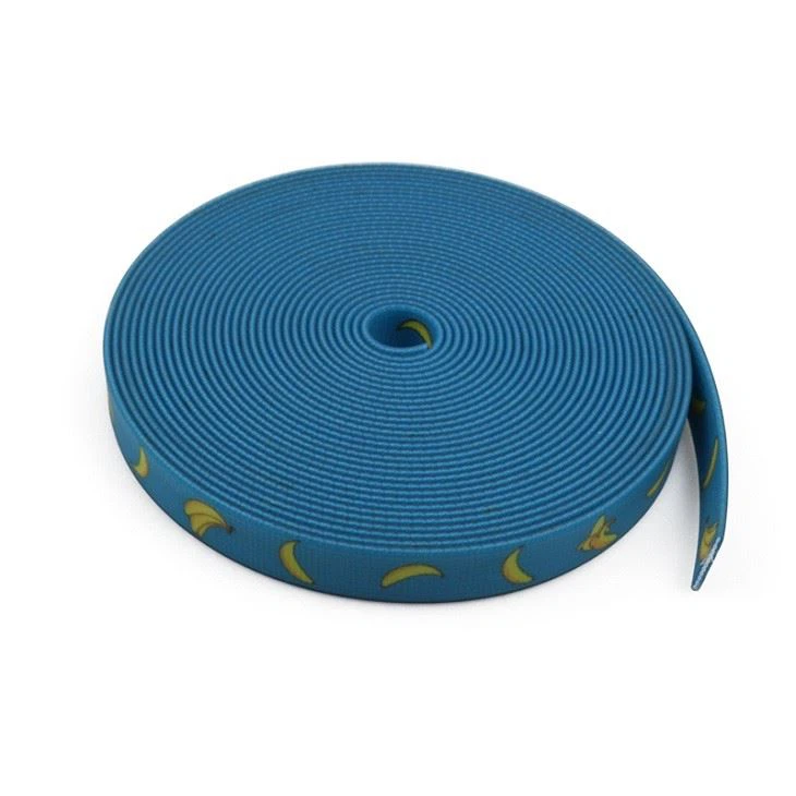 Black Eco-friendly Paw Printed Plastic Coated Webbing